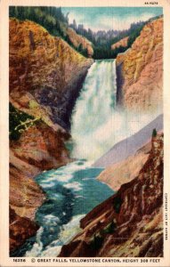 Yellowstone National Park Great Falls Of The Yellowstone 1939 Curteich