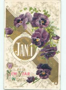 Divided-Back NEW YEAR SCENE Great Postcard AA2077