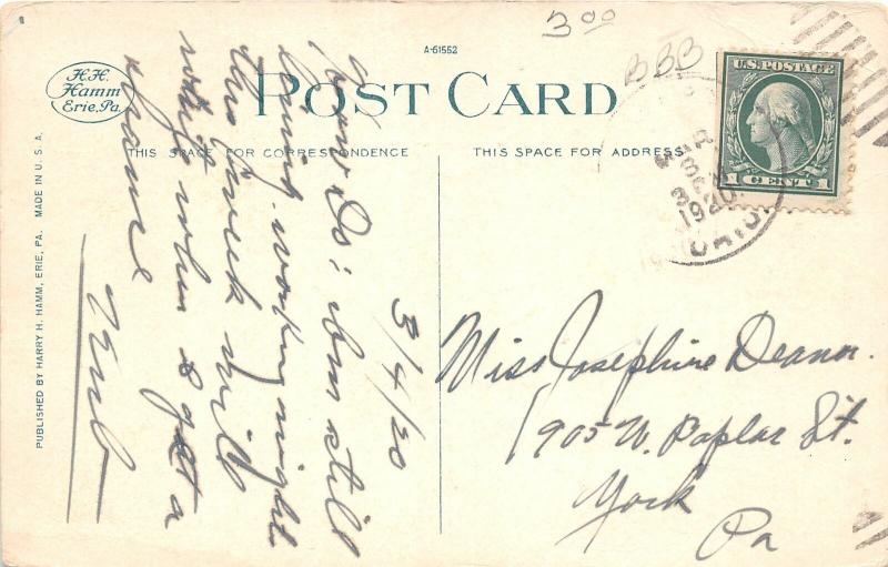 F28/ Girard Ohio Postcard 1920 Mausoleum Union Cemtery