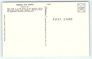 1950s ATLANTA GA FAMOUS FIVE POINTS MARIETTA DECATUR PEACHTREE POSTCARD P1501