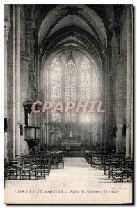 Postcard Old Cite Carcassonne St Nazaire Church Choir