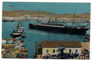 Greece 1914 Used Postcard Piraeus Port Harbour Ships