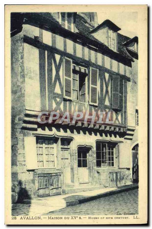 Old Postcard Avallon Maison Du 15eme