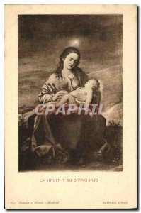 Old Postcard La Virgen Divino Su Hijo Alonso Cano