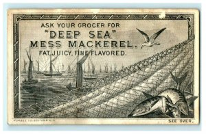 1870's Engraved Deep Sea Mess Mackerel H.K Thurbert Co. Harbor Scene P176