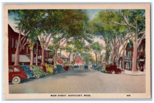 1942 Main Street Nantucket Massachusetts MA Vintage Posted Postcard