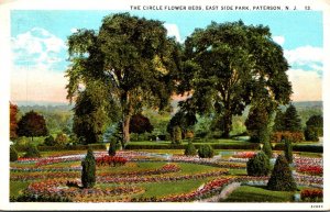 New Jersey Paterson East Side Park Circle Flower Beds 1928