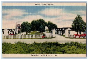 Huntsville Alabama Postcard Maple Grove Cottages Exterior c1940 Vintage Antique