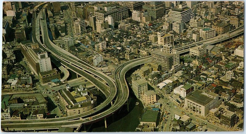 7 Oversized c1960s Tokyo, JP Edobashi Interchange Highway Nippon Postcard 1T