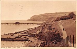 SHANKLIN ISLE OF WIGHT IOW~VIEW FROM CLIFF PATH PHOTO POSTCARD 1933