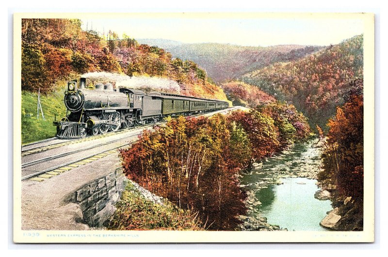 Western Express In The Berkshire Hills MA Massachusetts Postcard Railroad Train