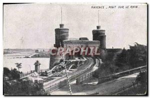 Old Postcard Mainz Bridge over the Rhine