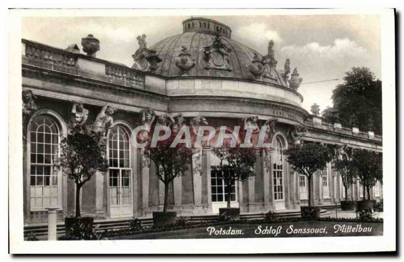 Old Postcard Potsdam Sanssouci Mittelbau Schlob