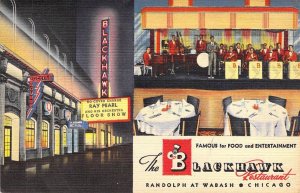 Beautiful Linen Era Blackhawk Restaurant, Chicago, Band,Neon,WGN, Old Post Card