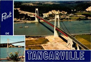 Le Pont de Tancarville Normandie France Vintage 1990s Postcard