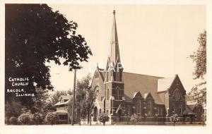 Illinois Il Postcard Real Photo RPPC c1930s ARCOLA Catholic Church Building