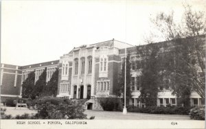 Postcard California Los Angeles County Pomona High School Flag Pole 1950s V198