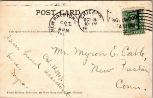 Vtg 1907 Champlin Lewis School Englewood Chicago Illinois IL Antique Postcard