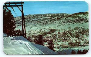 STEAMBOAT SPRINGS, CO Colorado ~ View of TOWN From SKI AREA c1950s  Postcard