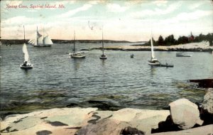 Squirrel Island Maine Spring Cove Sailboats c1900-20s Vintage Postcard