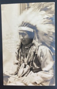 Mint Real Picture Postcard Native American Indian Pueblo Indian Ca-Ping Chief