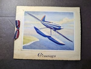 Mint Aviation Plane Postcard Greeting Booklet Christmas and New Year