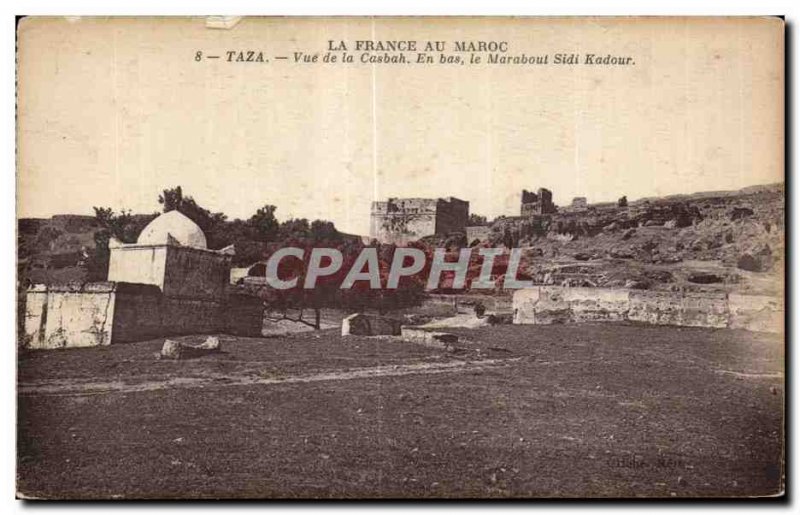 Old Postcard The France Morocco Morocco Taza In view of the Casbah Down Marab...