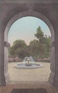 North Carolina Greensboro Fountain As Seen Through Arch Of Administration Bui...