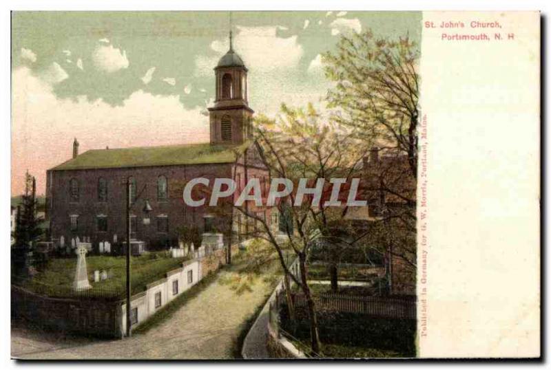 Postcard Old St. John Church Portsmouth & # 39s