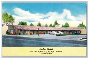 Reno Nevada Postcard Sutro Motel Roadside View Building 1960 Shini Color Vintage