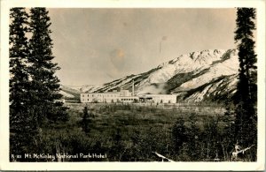 Vtg Tarjeta Postal 1940s RPPC Summit, Ak - MT Mckinley Nacional Parque Hotel