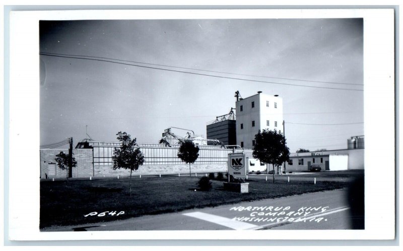 Washington Iowa IA Postcard RPPC Photo North Up King Company Roadside Car