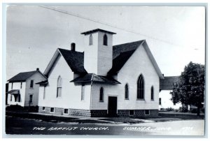 c1940's The Baptist Church Scene Street Sumner Iowa IA RPPC Photo Postcard