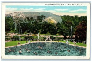 1950 Riverside Swimming Pool Park Exterior Sioux City Iowa IA Vintage Postcard