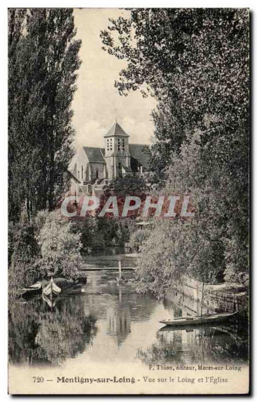 Old Postcard Montigny sur Loing View Loing Church