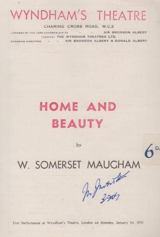 Home & Beauty Drama M Somerset Maugham Wyndhams London Theatre Programme
