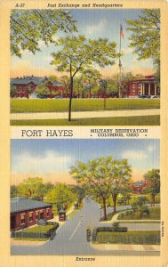 Columbus Ohio 1943 Postcard Fort Hayes Military Reservation Post Exchange