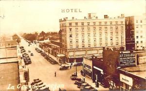 La Grande OR Street View Storefronts Old Cars RPPC Postcard