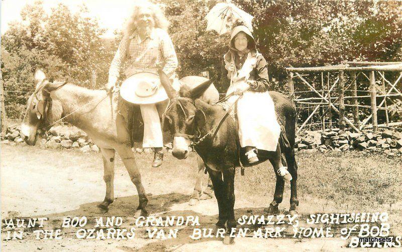 Aunt Boo Grandpa Snazzy Sightseeing Van Buren Arkansas RPPC real photo 10337