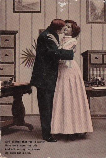 Romantic Couple In Office Emaille Series 3019