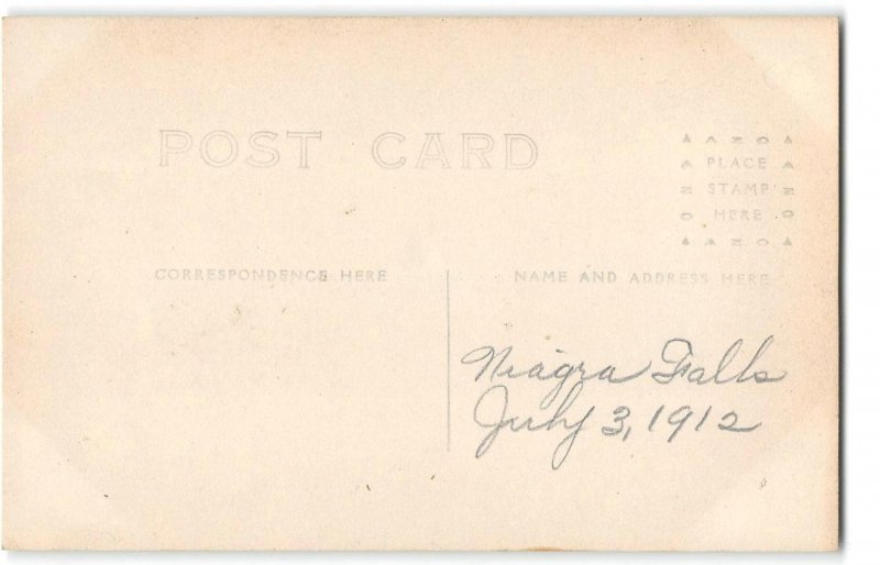 RPPC Maid of the Mist NIAGARA FALLS, NY Steamer & Bridge 1912 Photo Postcard