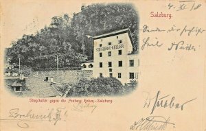 SALZBURG AUSTRIA~STIEGLKELLER gegen FESTUNG HOHEN-STIEGLBRAU KELER~1898 POSTCARD