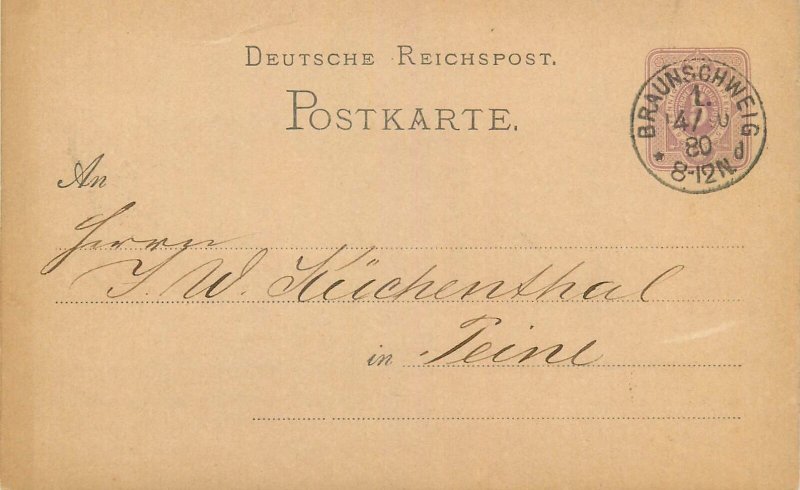 Germany pre-1900 german empire corespondence postcard Braunschweig 1880 