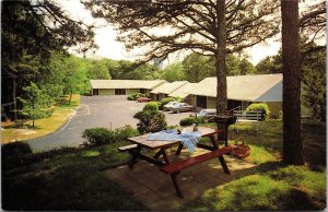 Skaket Beach Motel Orleans Massachusetts Picnic Table Chrome Postcard 