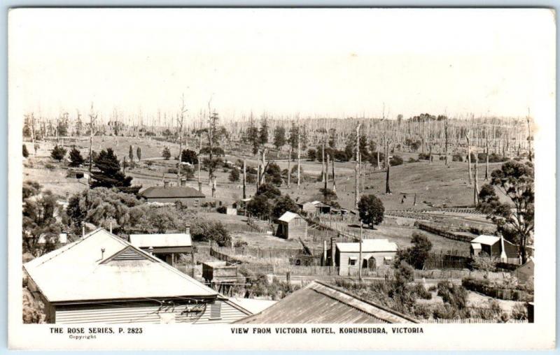 RPPC  KORUMBURRA, VICTORIA  Australia   View from VICTORIA HOTEL  Postcard