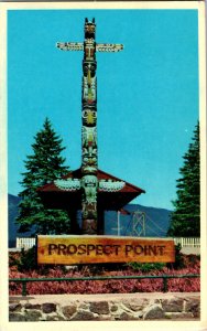 C1950s Indian Totem Pole Prospect Point Stanley Park Vancouver Canada Postcard