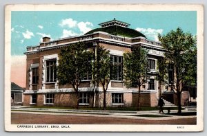 Carnegie Library Enid Oklahoma Postcard D32