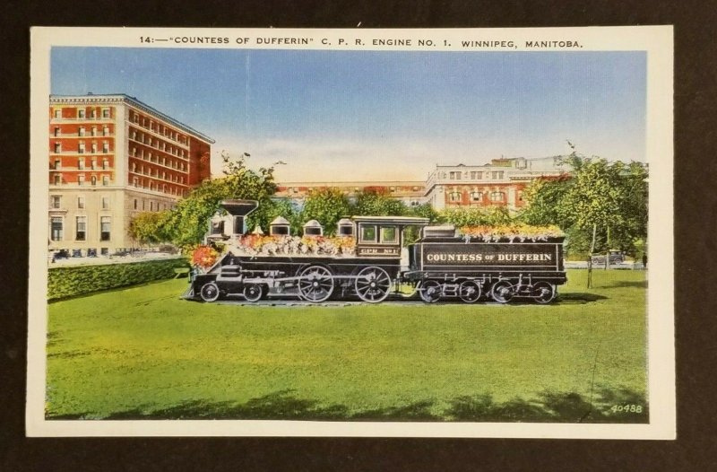 Mint Canada Countess Dufferin Engine No 1 Winnipeg Real Color Picture Postcard