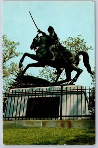 Brigadier General Count Casimir Pulaski Statue, Providence RI, Vintage Postcard