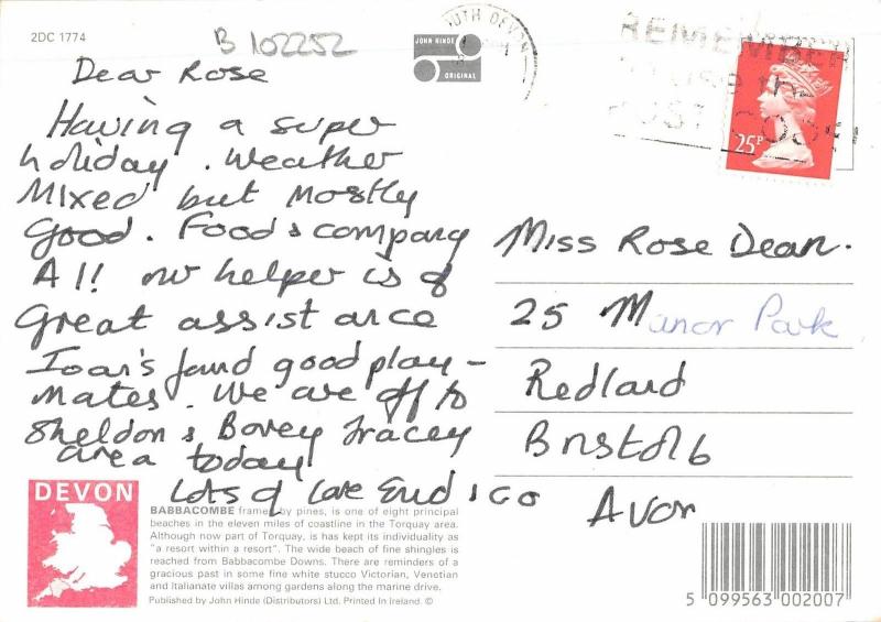 B102252 babbacombe devon   uk